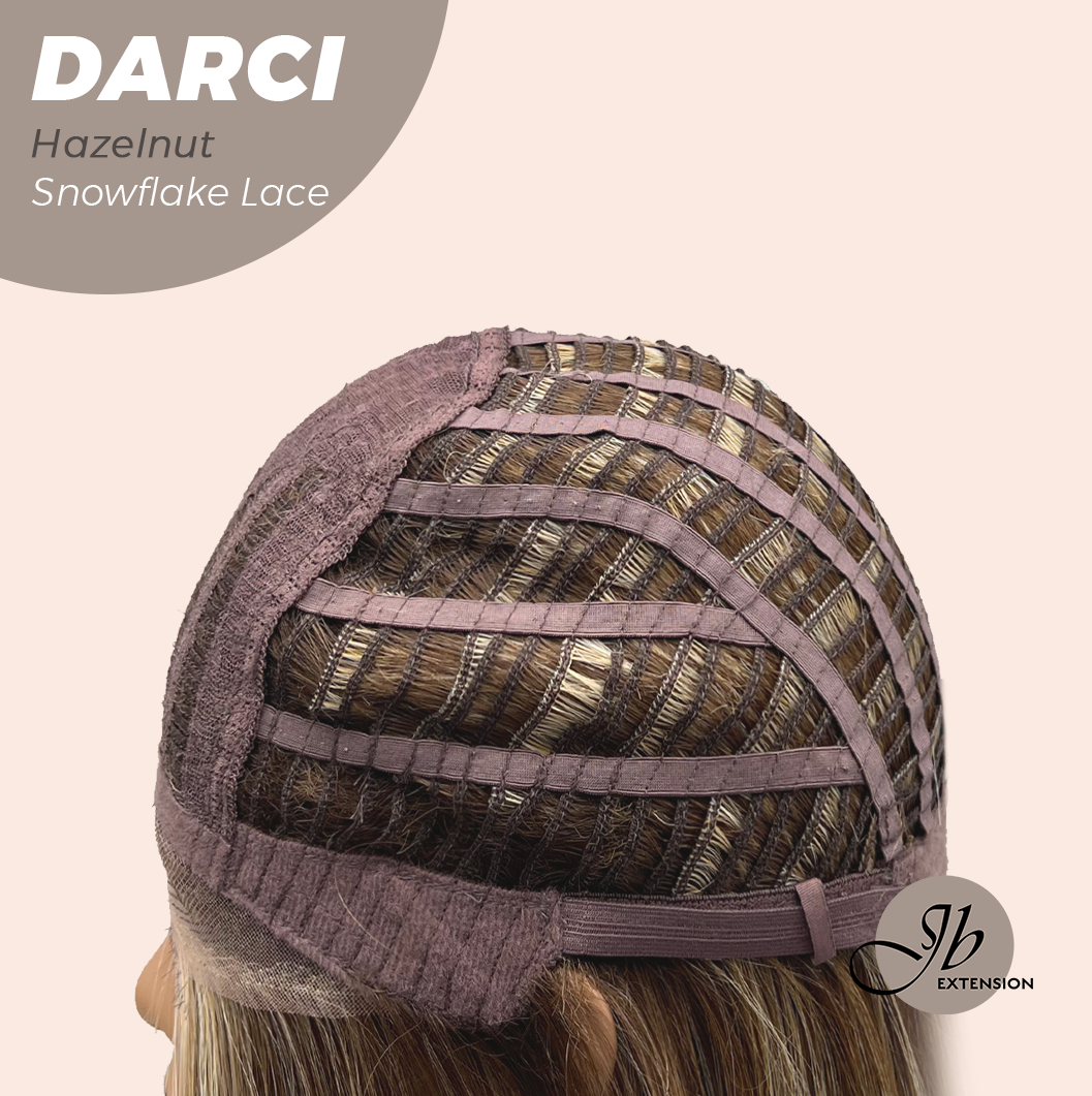 [PRE-ORDER] JBEXTENSION 25 Inches Hazelnut Blonde Highlight Pre-Cut Snowflake Lace Frontlace Glueless Wig DARCI HAZELNUT【PERMATEASE】【BENDY EAR TABS】