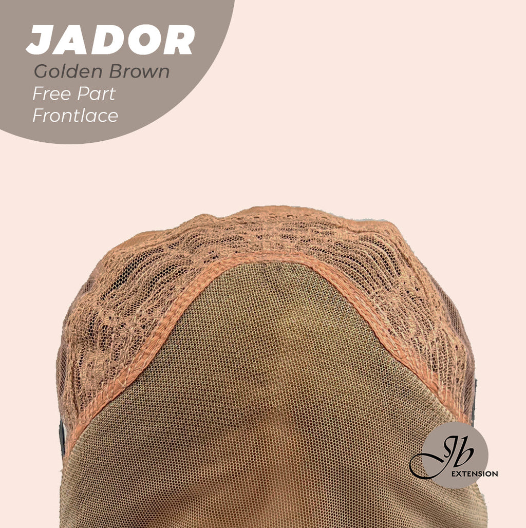 JBEXTENSION 10 Inches Golden Brown Curly Lace Front Wig.Pre Plucked 13*3 HD Transparent Lace Frontal Handmade Futura Fiber Swiss Lace Synthetic Fiber Glueless Wig JADOR GOLDEN BROWN