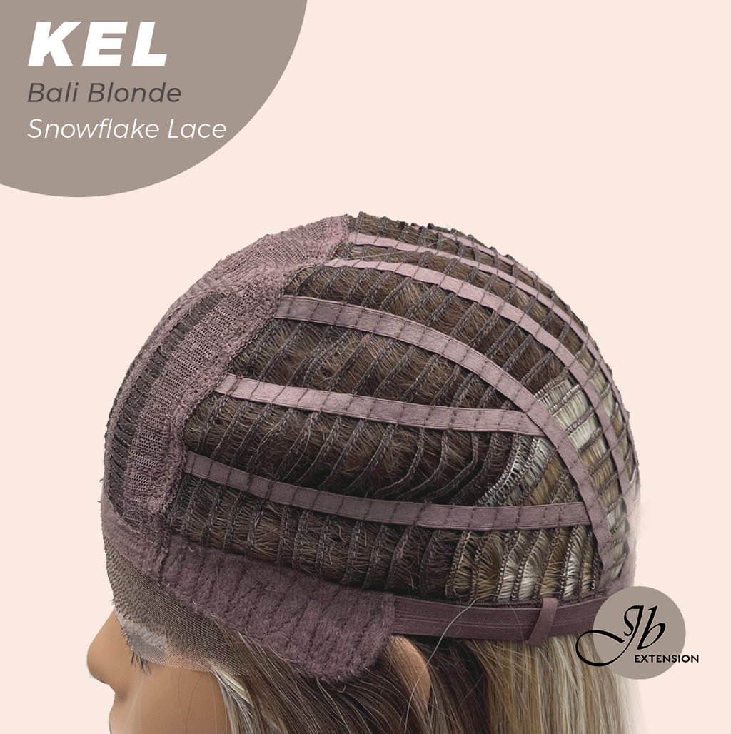JBEXTENSION 22 Inches Bali Blonde Pre-Cut Snowflake Lace Frontlace Glueless Wig KEL BALI BLONDE【PERMATEASE】【BENDY EAR TABS】- M/L