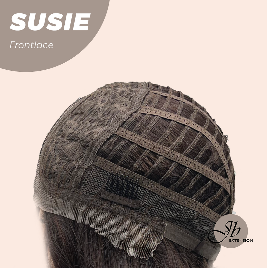 JBEXTENSION 16 Inches Dark Brown Women Pre-Cut Frontlace Glueless Wig SUSIE