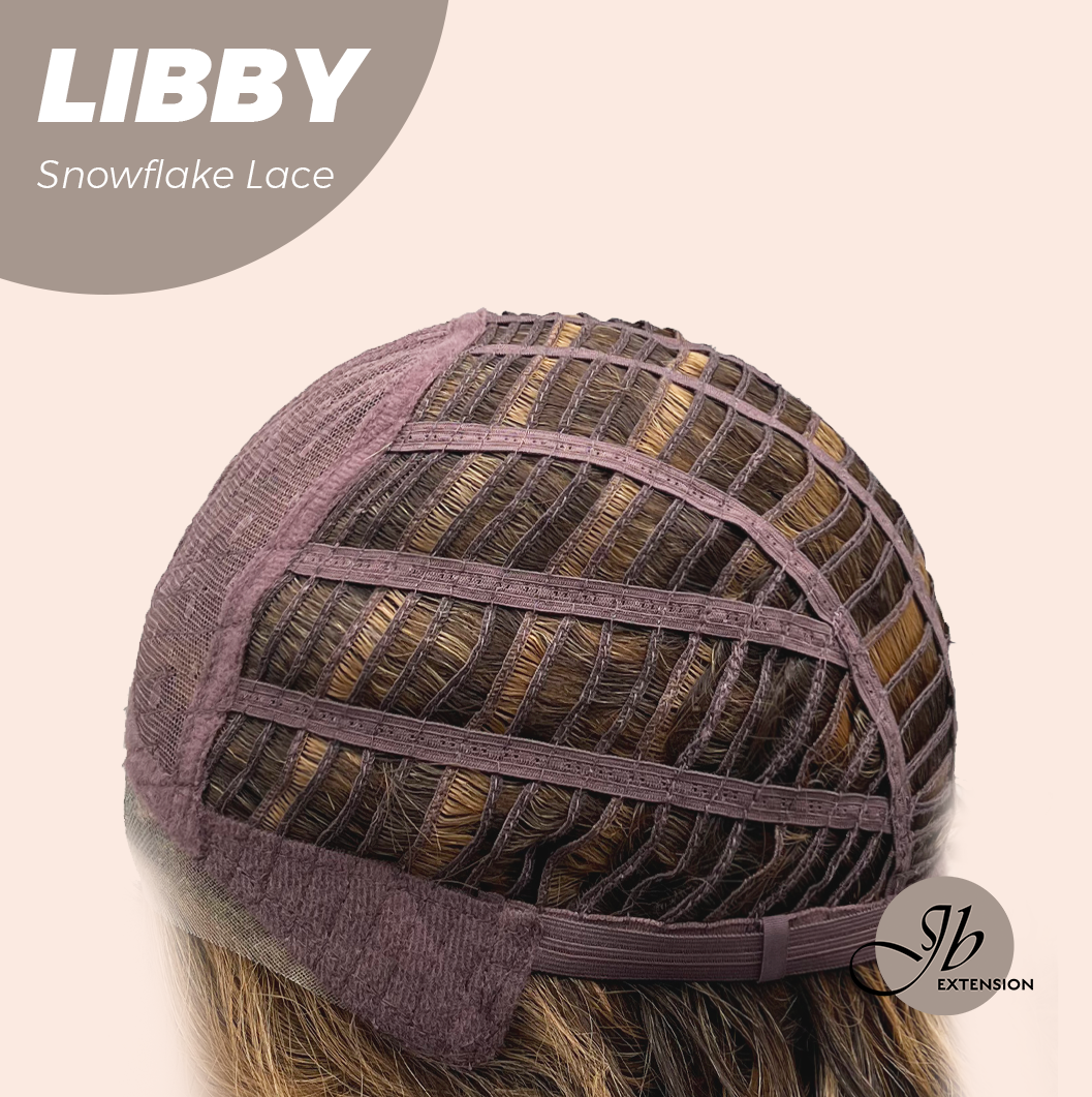 JBEXTENSION 11 Inches Wave Caramel Pre-Cut Side Part Snowflake Lace Frontlace Glueless Wig LIBBY【BENDY EAR TABS】