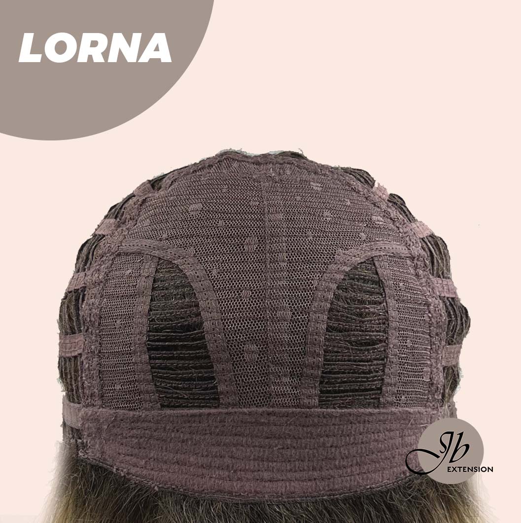 JBEXTENSION 18 Inches Blonde Curly Women Fashion Full Machine Wig With Bangs LORNA【PLUS PERMATEASE】【BENDY EAR TABS】