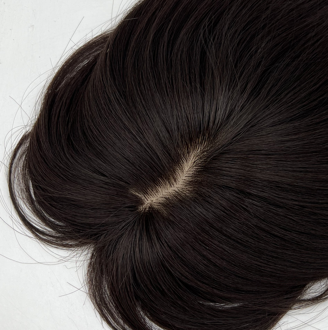 JBEXTENSION 14 Inches Scalpiana Hard Silky Topper Clip in Synthetic Fiber Topper Hair Piece Hair with Bangs for Women Clip in Top Crown Hair Clip on Toupee Hairpiece for Slight Hair Loss/Thinning Hair