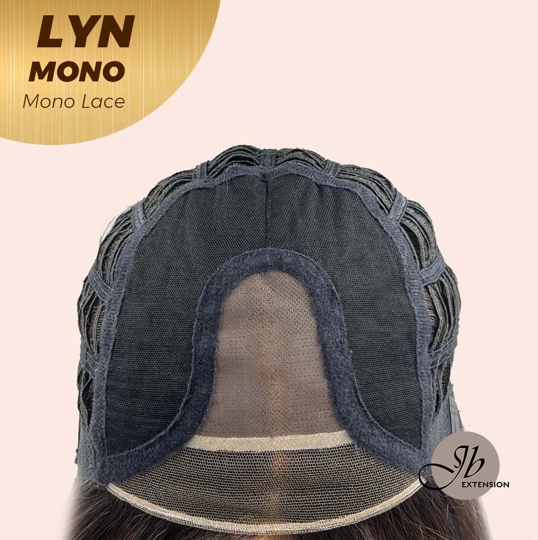 JBEXTENSION LYN MONO Partial Monofilament Wig 17 Inches Natural Black Partial Mono Lace Glueless Wig Lyn Mono【BENDY EAR TABS】