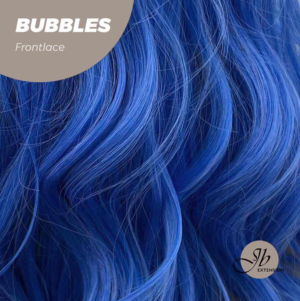 JBEXTENSION 24 Inches Mix Blue Body Wave Pre-Cut Frontlace Glueless Wig BUBBLES