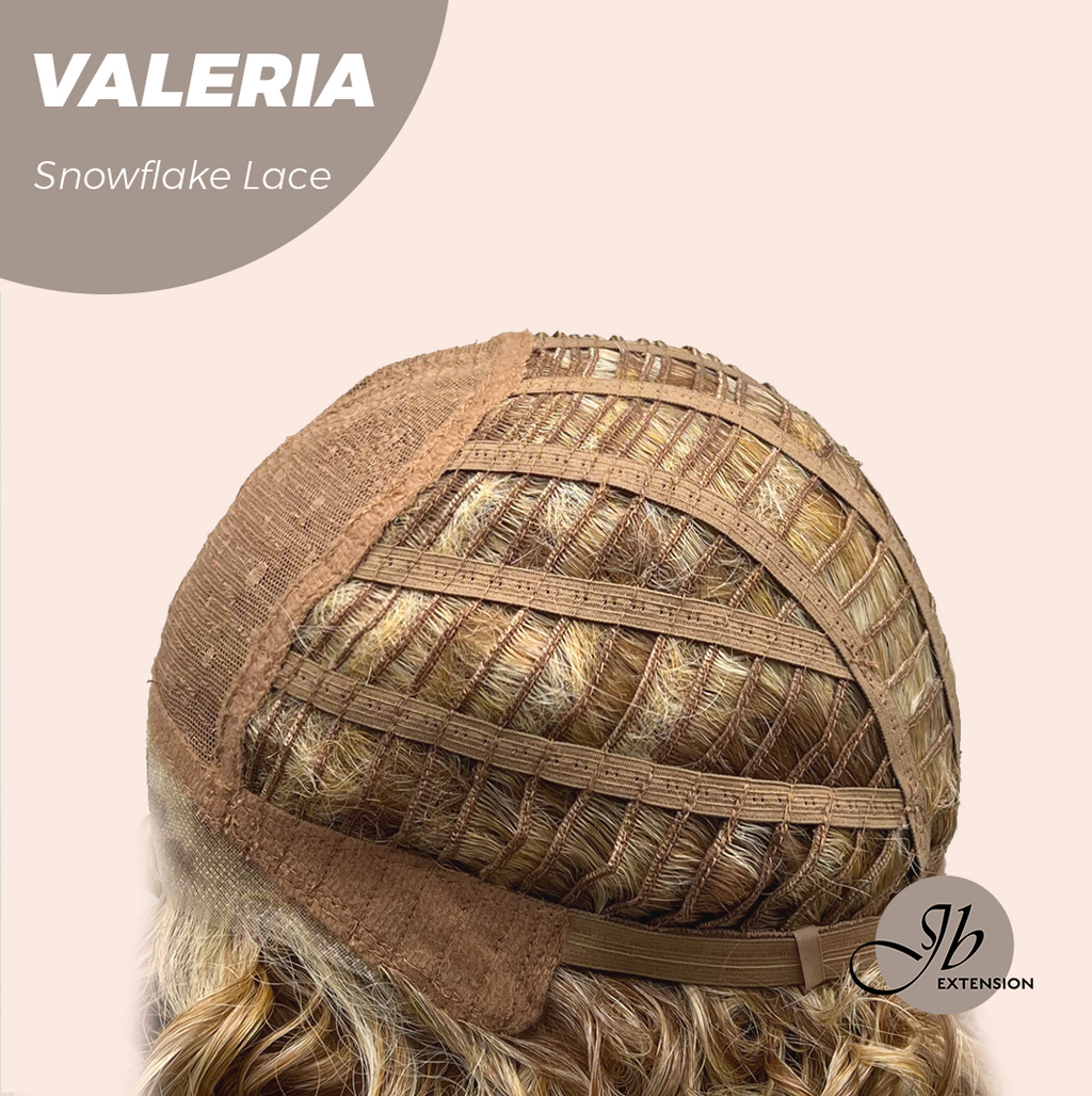 JBEXTENSION 18 Inches Deep Curly Raw Sugar Blonde Pre-Cut Snowflake Lace Frontlace Glueless Wig VALERIA【PERMATEASE】【BENDY EAR TABS】