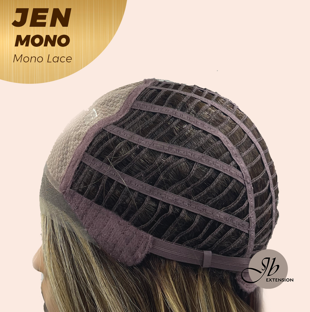 [PRE-ORDER] JBEXTENSION JEN MONO Monofilament Handmade Wig 6X5 Full Monofilament Hand Tied Top Wig 18 Inches Hazelnut Blonde Highlight Mono Lace Wig With Anti-slip Silicone Strips Glueless Wig JEN MONO【BENDY EAR TABS】