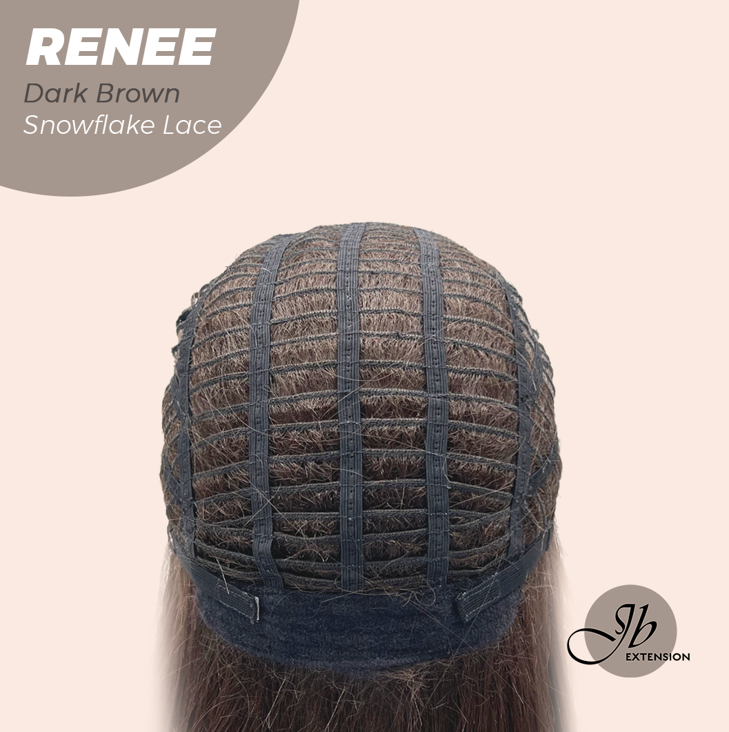 [PRE-ORDER] JBEXTENSION 21 Inches Dark Brown Pre-Cut T Part Snowflake Lace Frontlace Glueless Wig RENEE DARK BROWN【BENDY EAR TABS】
