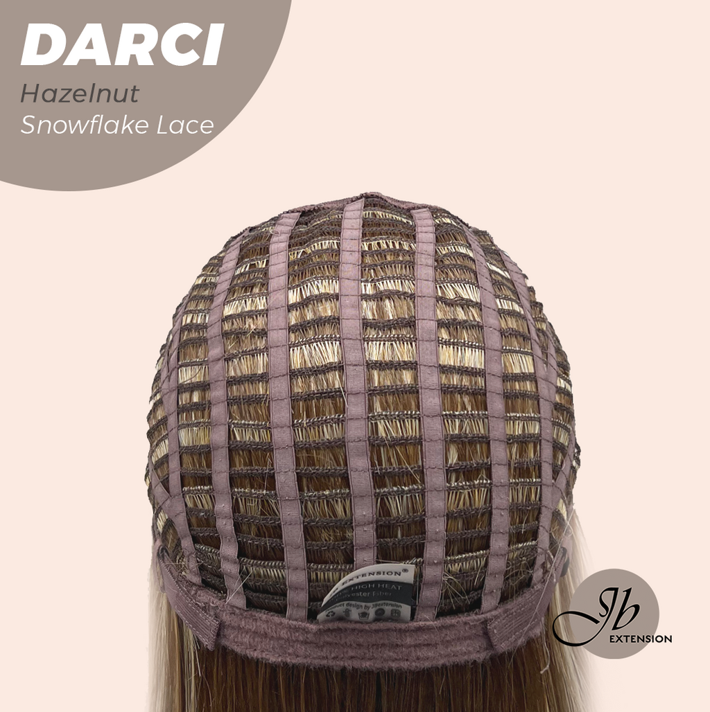 [PRE-ORDER] JBEXTENSION 25 Inches Hazelnut Blonde Highlight Pre-Cut Snowflake Lace Frontlace Glueless Wig DARCI HAZELNUT【PERMATEASE】【BENDY EAR TABS】