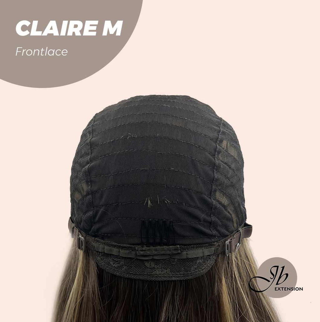 JBEXTENSION 22 Inches Body Wave Brown With Highlight Pre-Cut Frontlace Glueless Wig CLAIRE LACE M