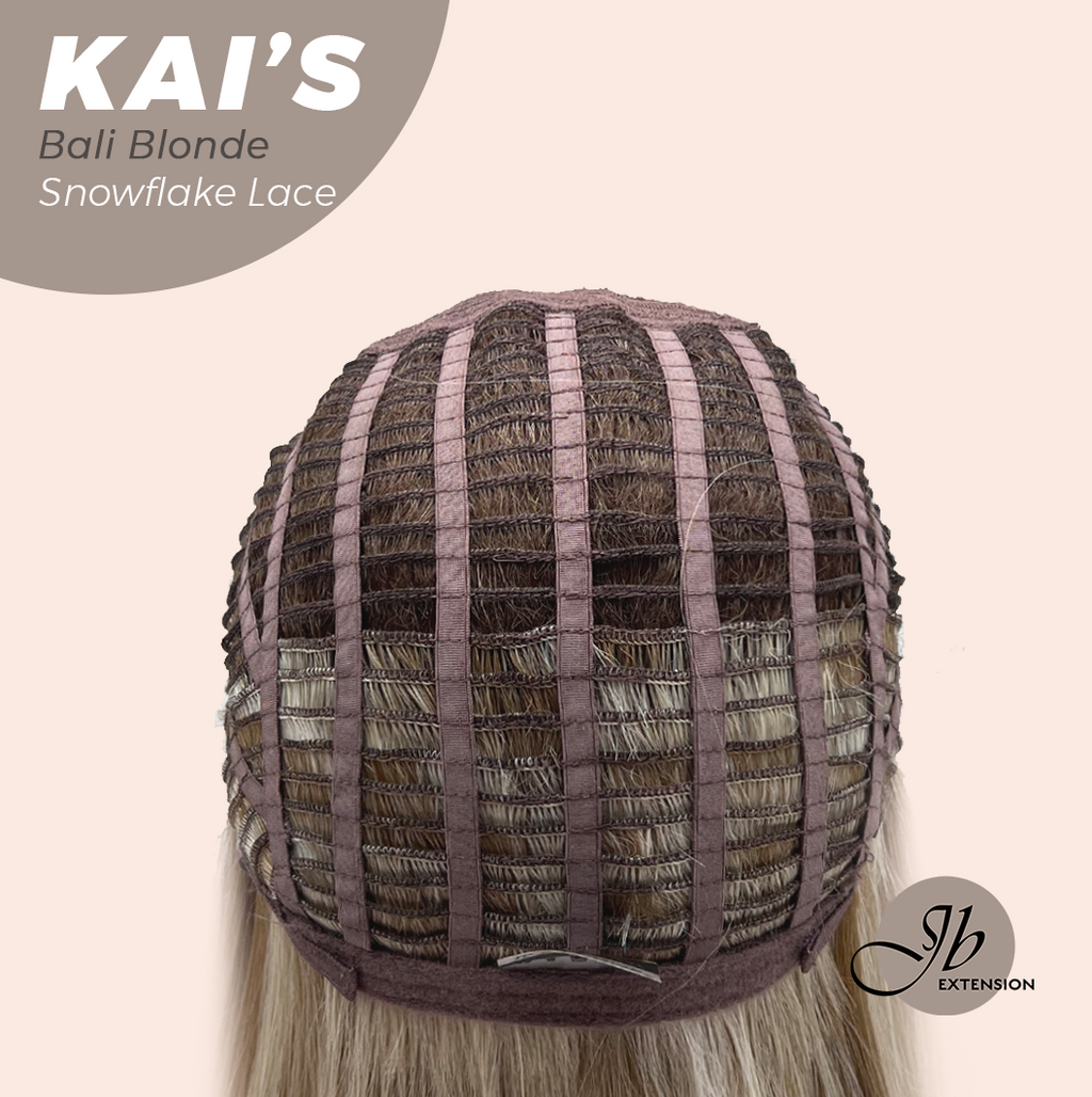 JBEXTENSION 18 Inches Bali Blonde Pre-Cut Snowflake Lace Frontlace Glueless Wig KAI'S BALI BLONDE【PERMATEASE】【BENDY EAR TABS】- S/M