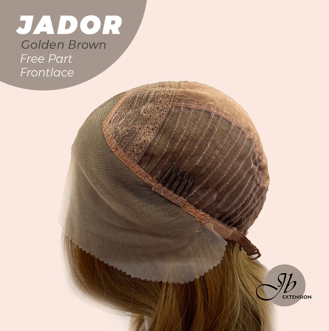 JBEXTENSION 10 Inches Golden Brown Curly Lace Front Wig.Pre Plucked 13*3 HD Transparent Lace Frontal Handmade Futura Fiber Swiss Lace Synthetic Fiber Glueless Wig JADOR GOLDEN BROWN