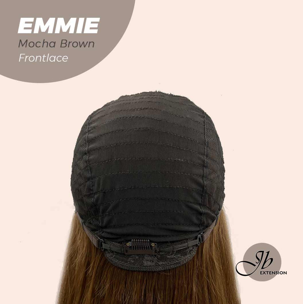 Get the look with our Pre-Cut Frontlace Glueless Wig EMMIE MOCHA BROWN
