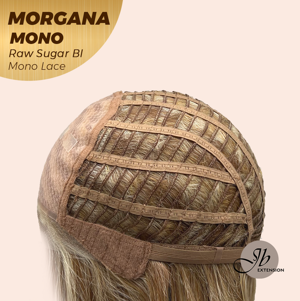 JBEXTENSION MORGANA MONO Monofilament Handmade Wig 6X5 Full Monofilament Hand Tied Top Wig 13 Inches Raw Sugar Blonde Mono Lace Wig With Anti-slip Silicone Strips Glueless Wig MORGANA MONO RAW SUGAR BLONDE【BENDY EAR TABS】