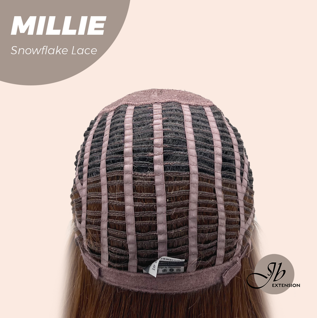 JBEXTENSION 16 Inches Mocha Pre-Cut Snowflake Lace Frontlace Glueless Wig MILLIE SNOWFLAKE【PERMATEASE】【BENDY EAR TABS】