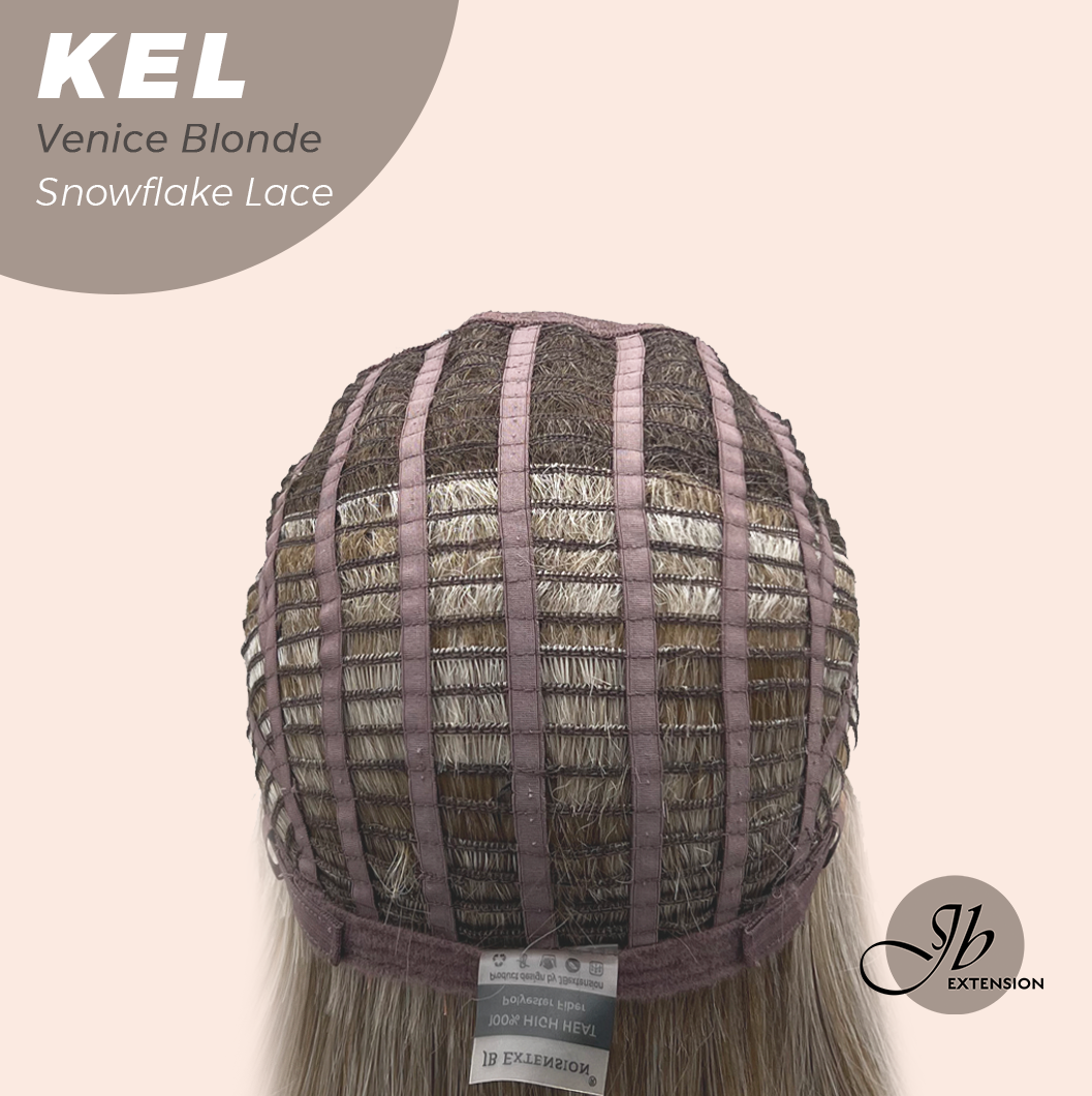 JBEXTENSION 22 Inches Venice Blonde Pre-Cut Snowflake Lace Frontlace Glueless Wig KEL VENICE BLONDE【PERMATEASE】【BENDY EAR TABS】- M/L