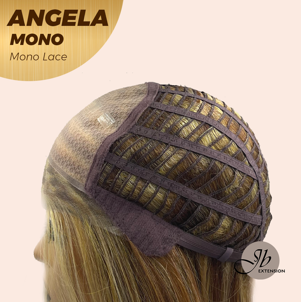 HOT OF SEASON -JBEXTENSION ANGELA MONO Monofilament Handmade Wig 6X5 Full Monofilament Hand Tied Top Wig 16 Inches Crème Caramel Mono Lace Wig With Anti-slip Silicone Strips Glueless Wig ANGELA MONO【BENDY EAR TABS】