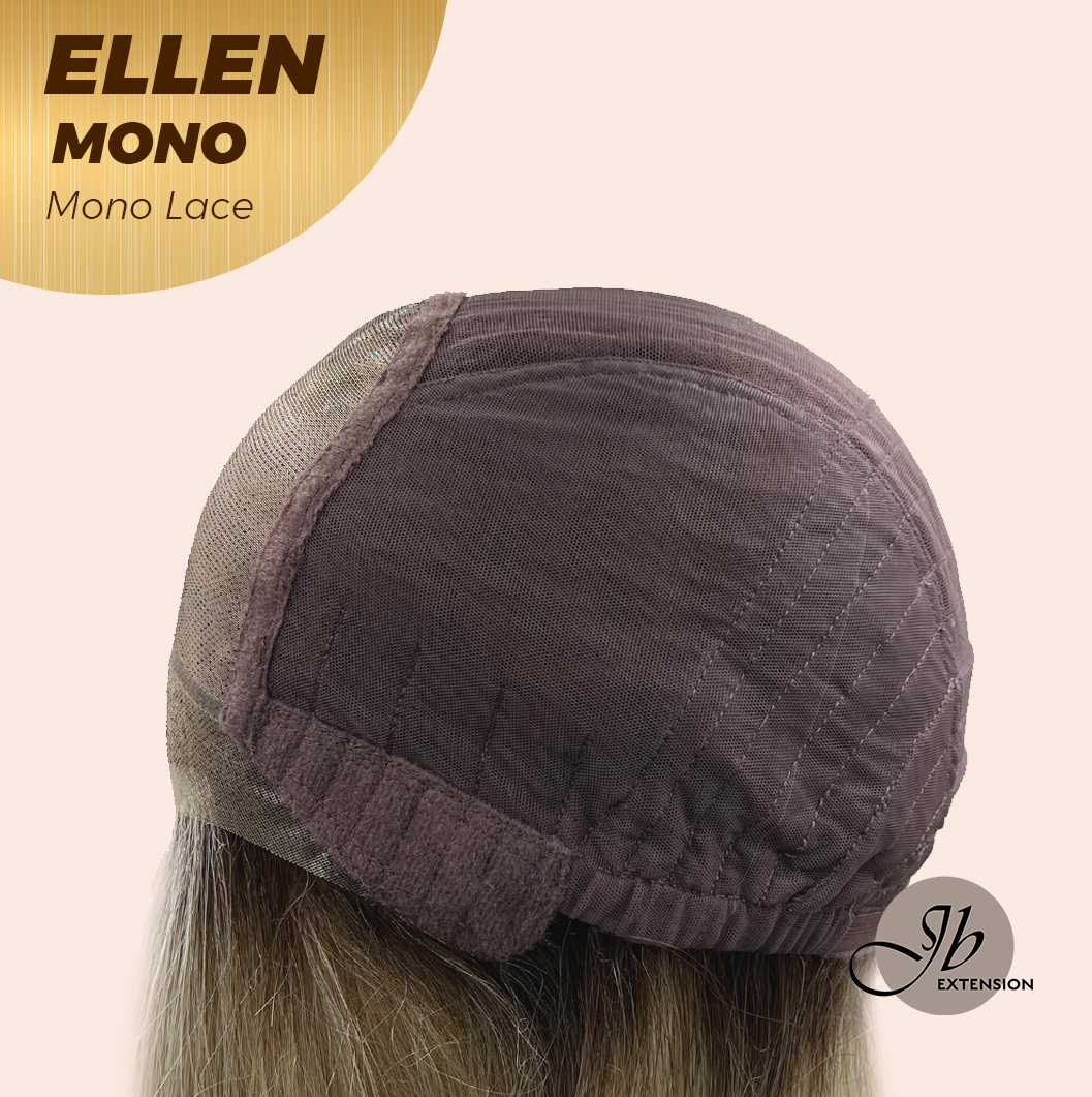 JBEXTENSION ELLEN MONO Full Monofilament Handmade Full Lace Full Hand Tied Wig 12 Inches Blonde Mono Lace Handmade Futura Fiber Wig Glueless Wig ELLEN MONO【BENDY EAR TABS】