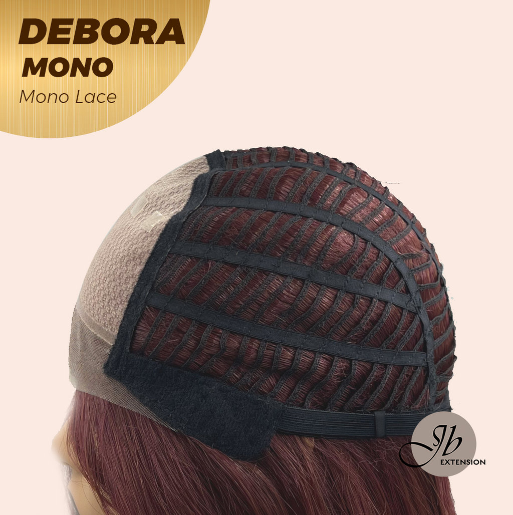 [PRE-ORDER] JBEXTENSION DEBORA MONO Monofilament Handmade Wig 6X5 Full Monofilament Hand Tied Top Wig 20 Inches Dark Red Mono Lace Wig With Anti-slip Silicone Strips Glueless Wig DEBORA MONO【BENDY EAR TABS】