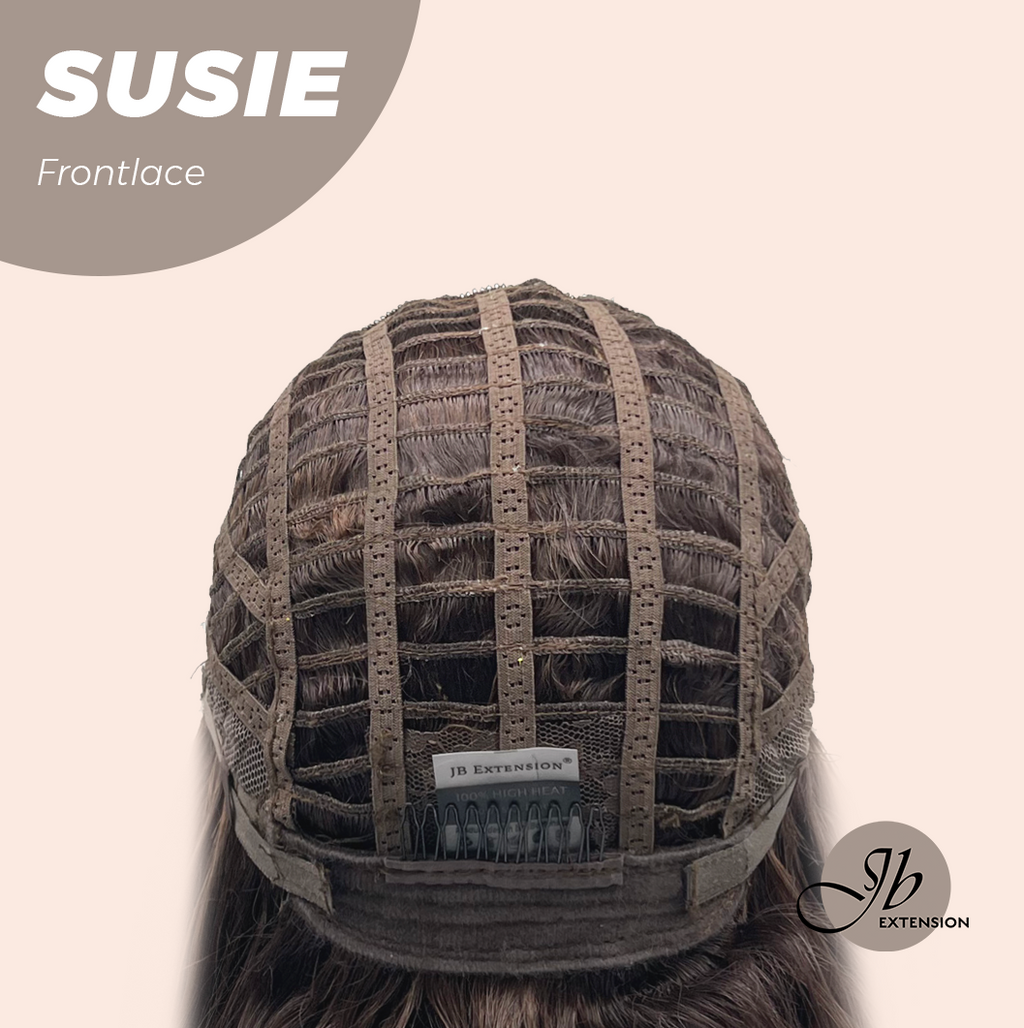 JBEXTENSION 16 Inches Dark Brown Women Pre-Cut Frontlace Glueless Wig SUSIE