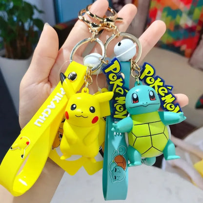 "Pokemon Action Figure Keychain - Pikachu, Charmander, Snorlax, Squirtle