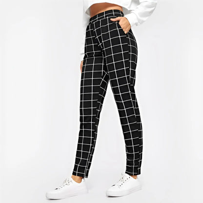 Women's Elegant Square Printed Skinny Pants
