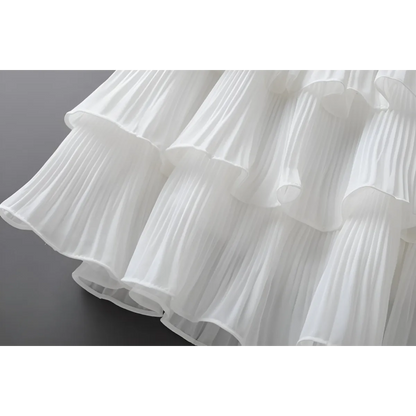 Boho Ruffle Mini Skirt With Elastic Waist