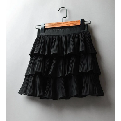 Boho Ruffle Mini Skirt With Elastic Waist