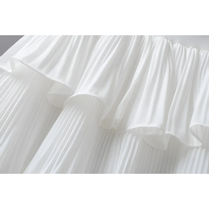 Boho Ruffle Mini Skirt With Elastic Waist