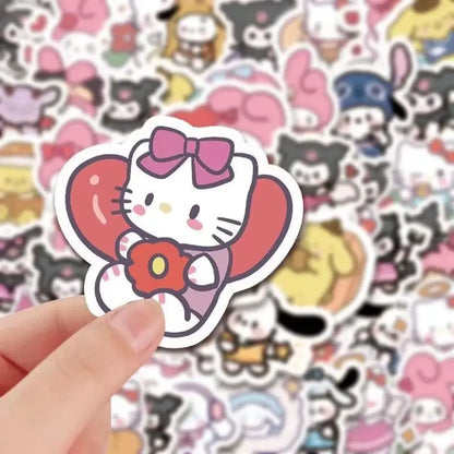 100pcs Sanrio Stickers - Cute Notebook & Ledger Decoration