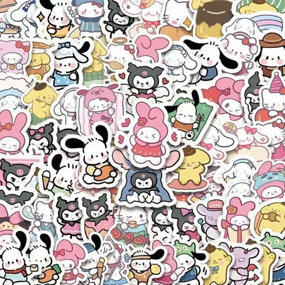 100pcs Sanrio Stickers - Cute Notebook & Ledger Decoration