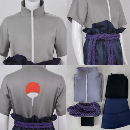 Sasuke Uchiha Cosplay Costume – Naruto Shippuden Outfit with Rope