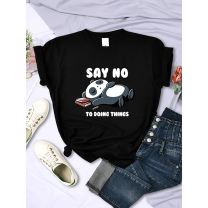 "Say No To Doing Thing" Sleeping Panda  T-Shirts