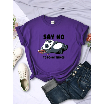 "Say No To Doing Thing" Sleeping Panda  T-Shirts