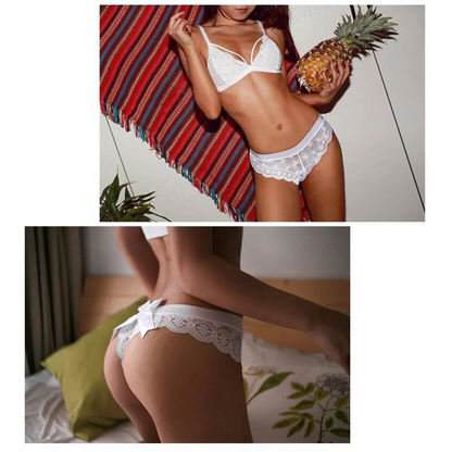 Women's Solid Laced Thong