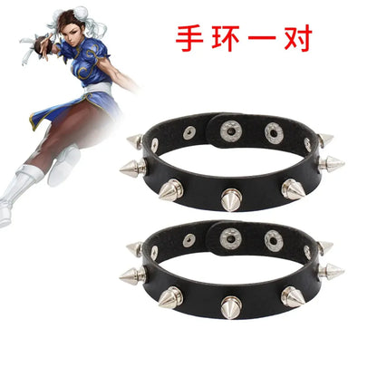 Chun Li Cosplay Costume – Street Fighter Blue Cheongsam Set with Headdress