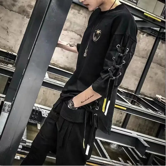 Techwear Lace-Up T-Shirt