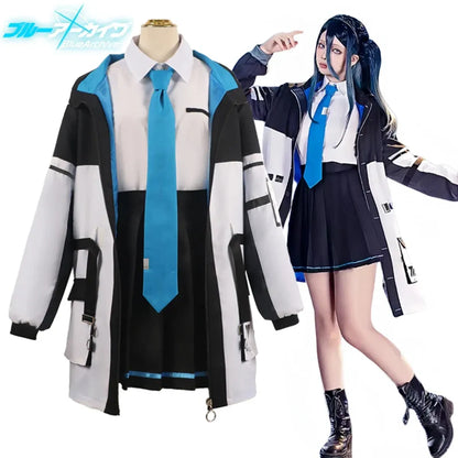 Blue Archive Tendou Arisu Cosplay Costume – Uniform, Wig & Coat Set