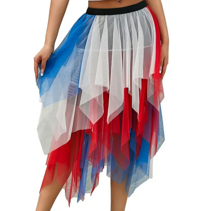 Tulle Midi Skirt for Women - Harajuku High Waist Fashion Summer Tutu