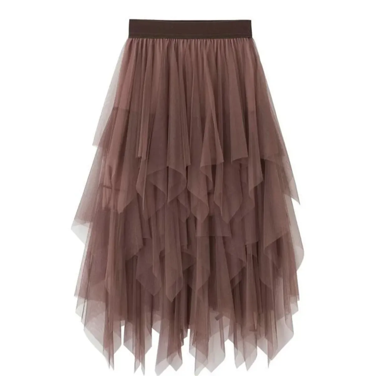 Tulle Midi Skirt for Women - Harajuku High Waist Fashion Summer Tutu