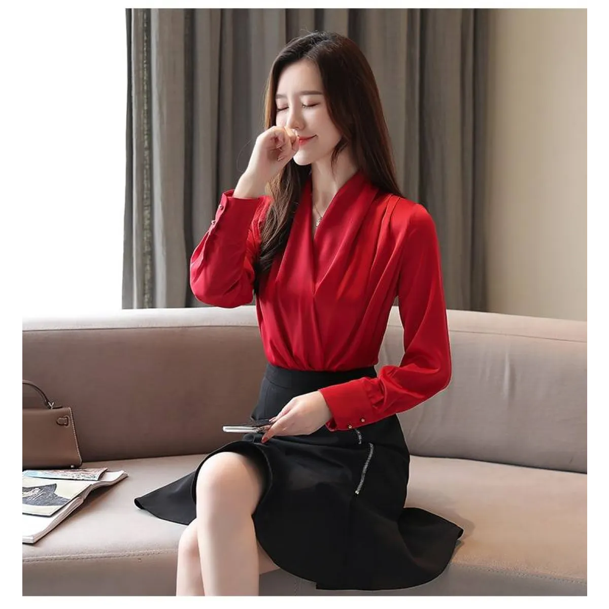 V-Neck Chiffon Blouse