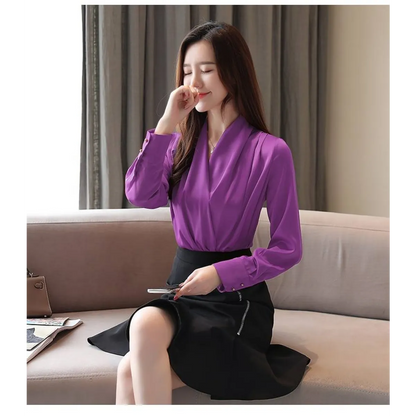 V-Neck Chiffon Blouse