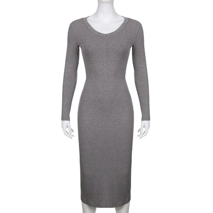 V-neck Knitted Dress