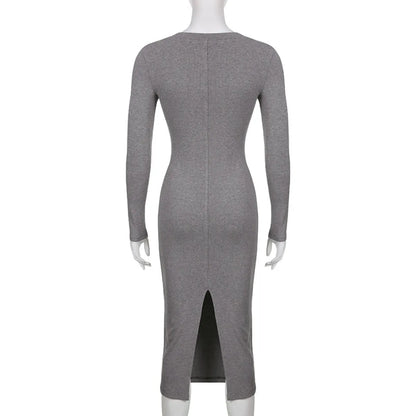 V-neck Knitted Dress