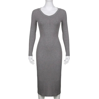 V-neck Knitted Dress
