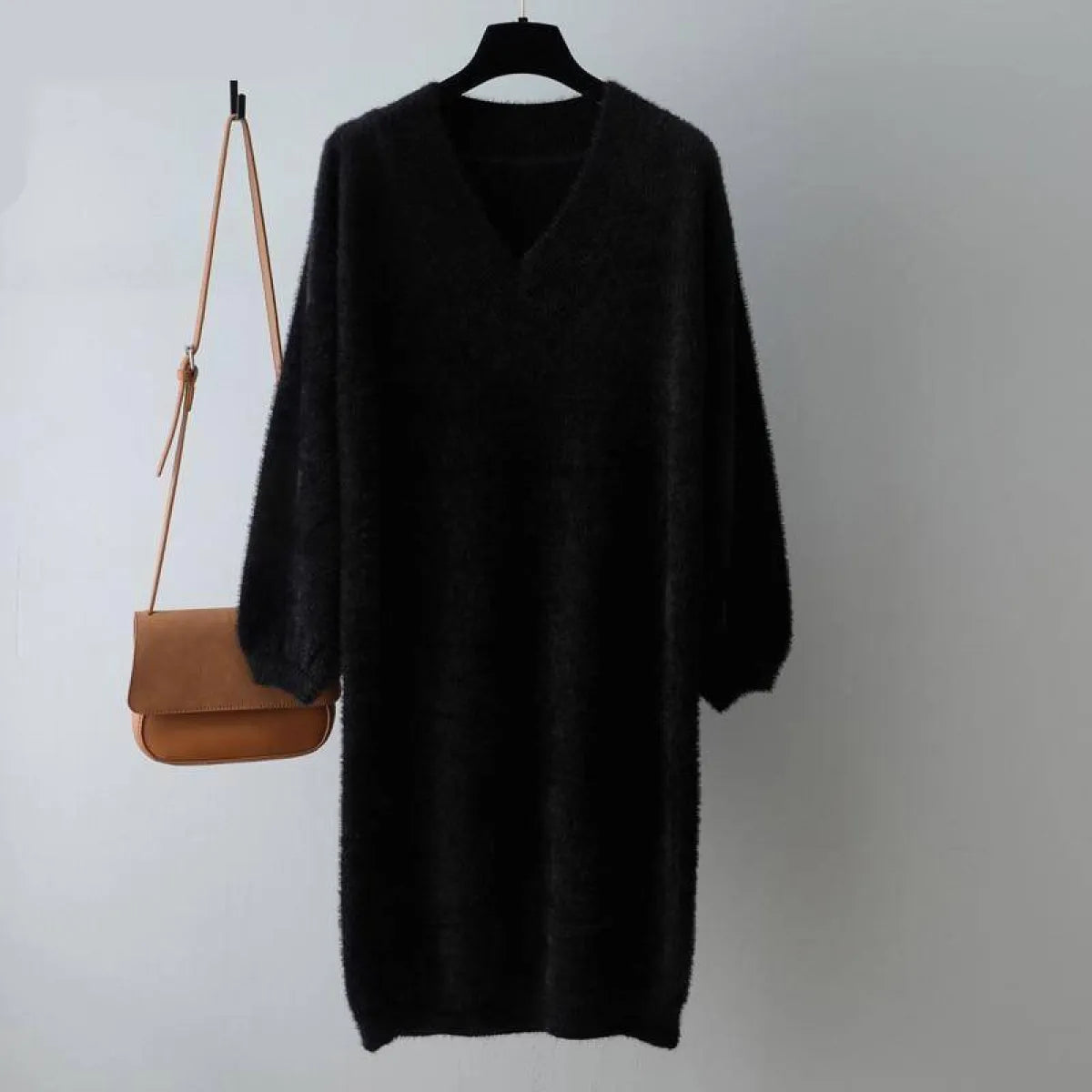 V-Neck Sweater Dress