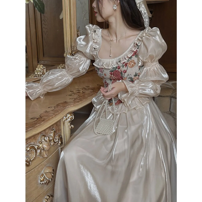 Vintage Floral Midi Dress