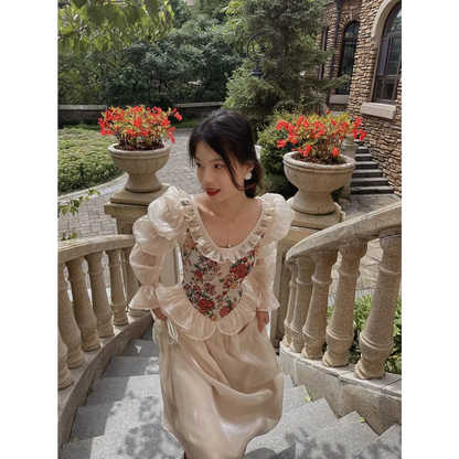 Vintage Floral Midi Dress