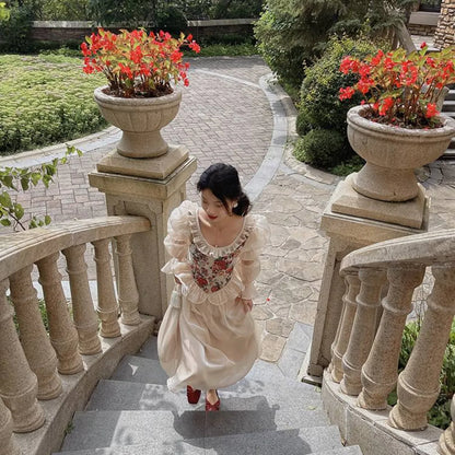 Vintage Floral Midi Dress