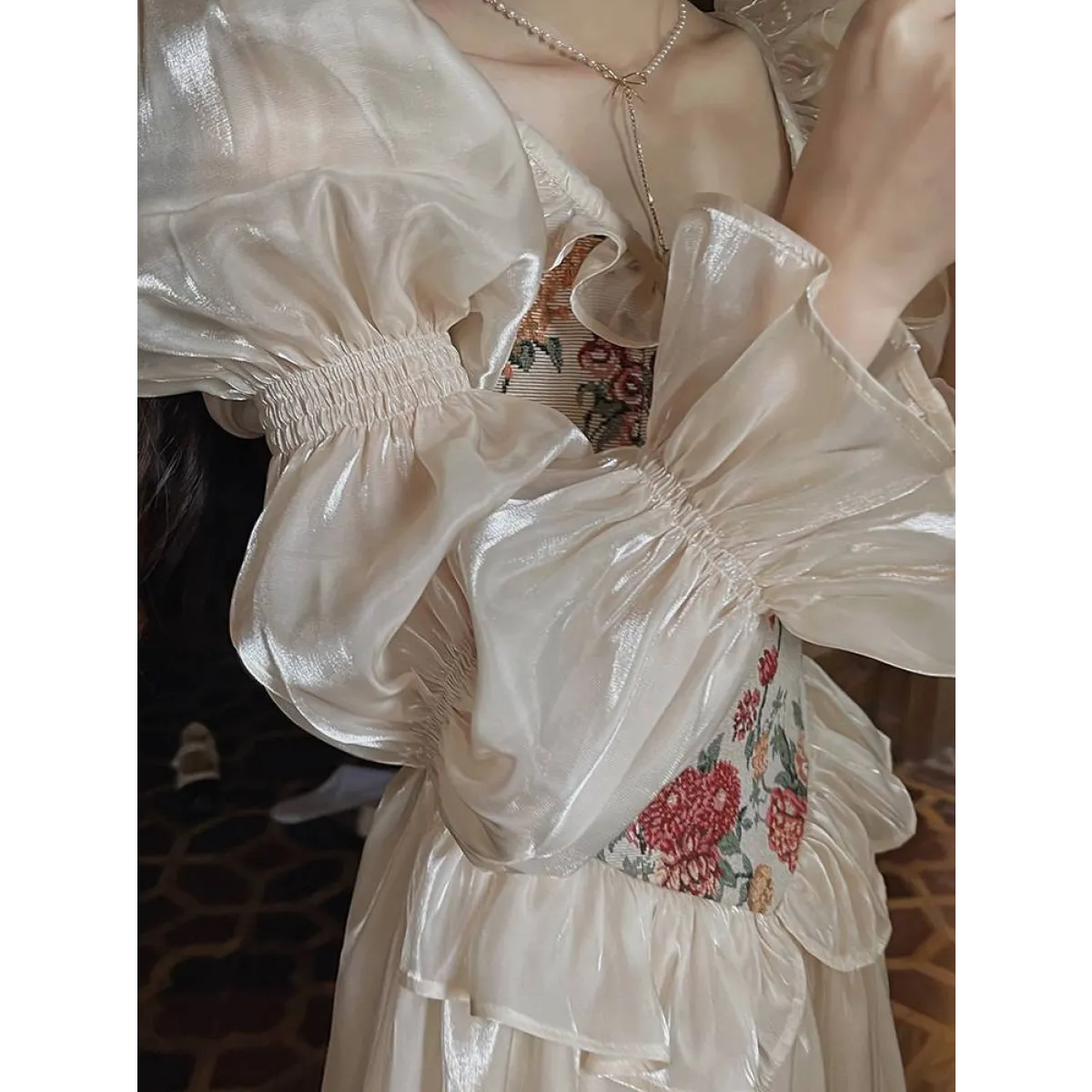 Vintage Floral Midi Dress